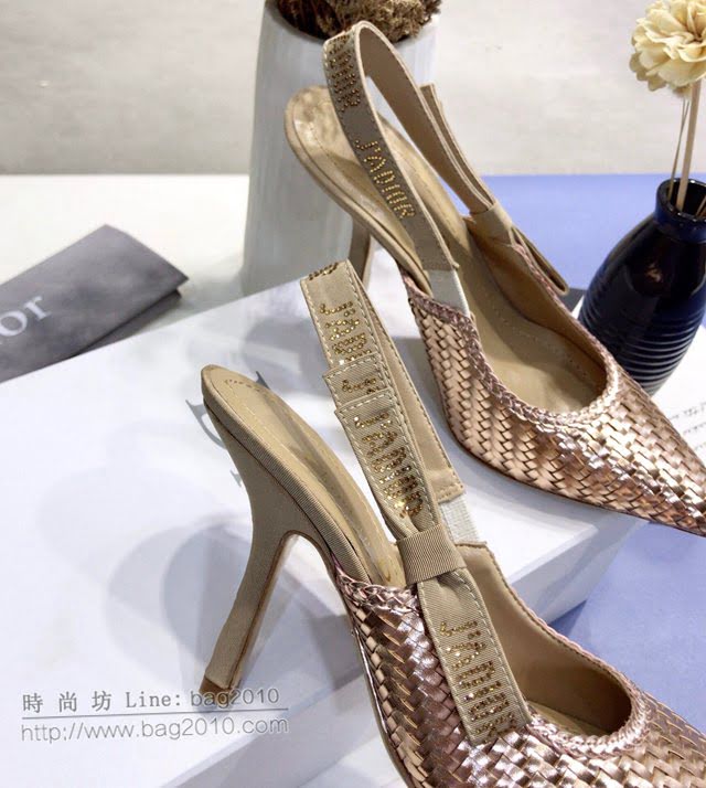 DIOR女鞋 迪奧2021專櫃新款J’ADIOR鑽帶涼鞋 Dior編織高跟燙鑽女涼鞋  naq1486